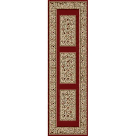 Concord Global 9 ft. 3 in. x 12 ft. 6 in. Ankara Floral Border - Red 62308
